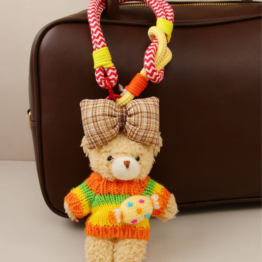 Bowtie Knit Sweater Teddy Bear (Khaki)
