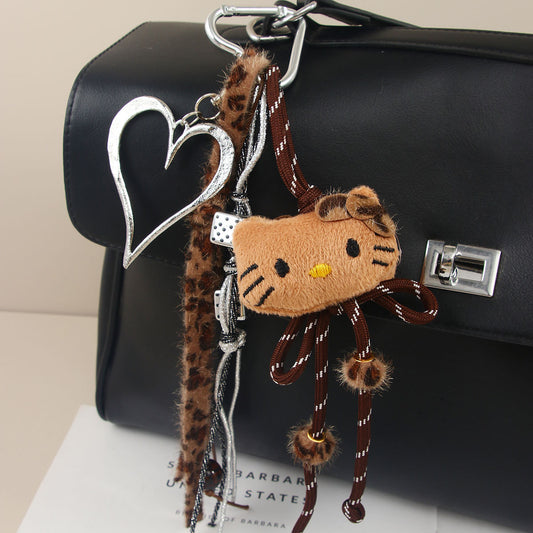 Coffee Leopard-Print Cat Plush