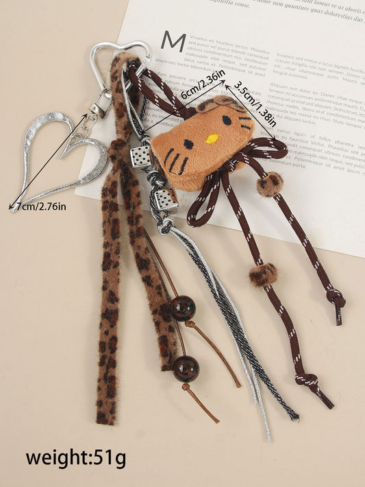 Coffee Leopard-Print Cat Plush