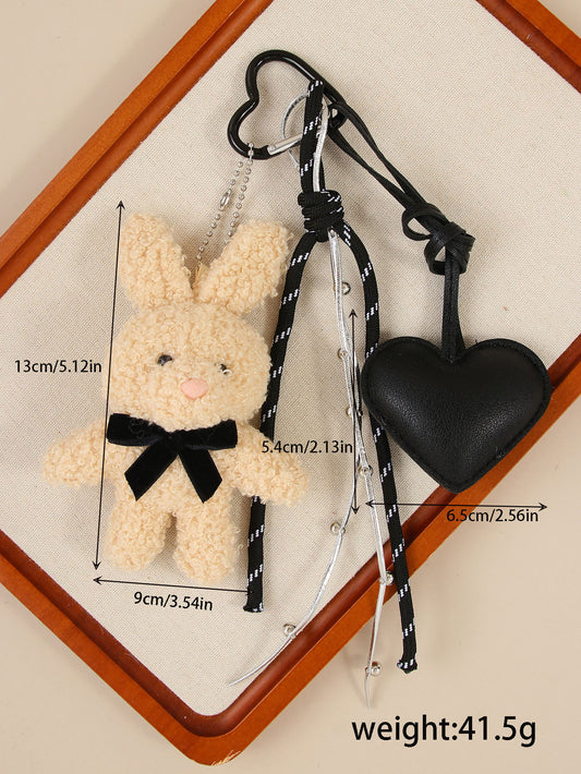 Cream Bowtie Bunny Plush