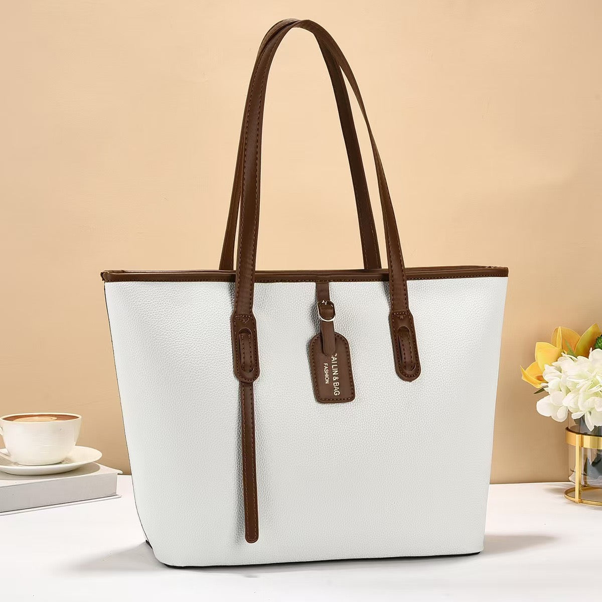 New Minimalist Large-Capacity Tote Bag – Solid-Colour Everyday Handbag for Women