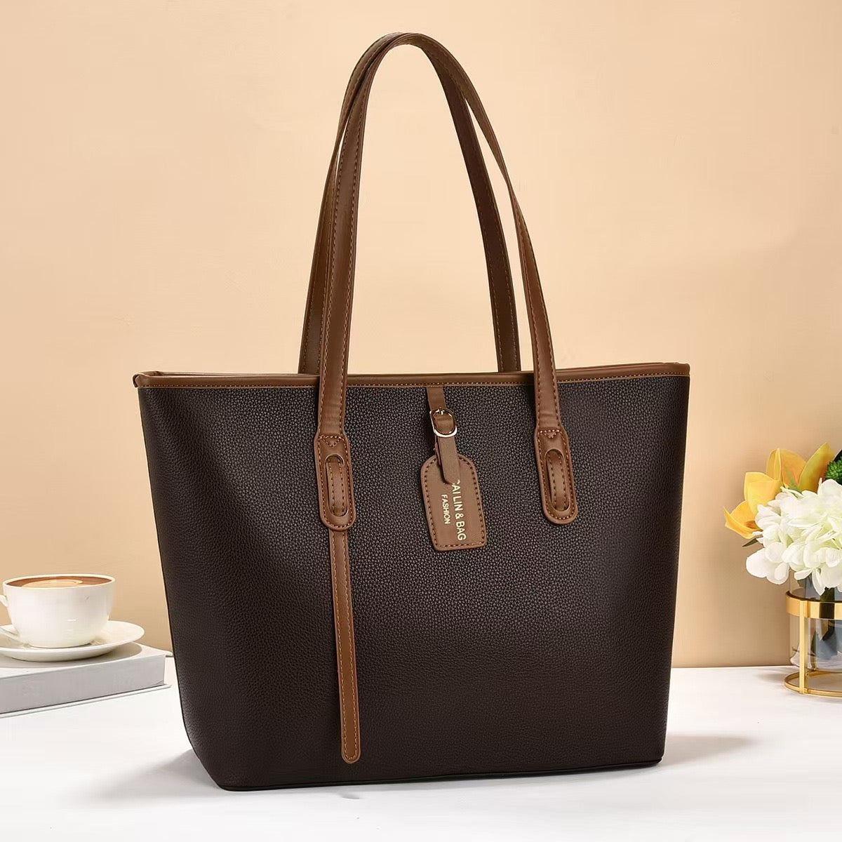 New Minimalist Large-Capacity Tote Bag – Solid-Colour Everyday Handbag for Women