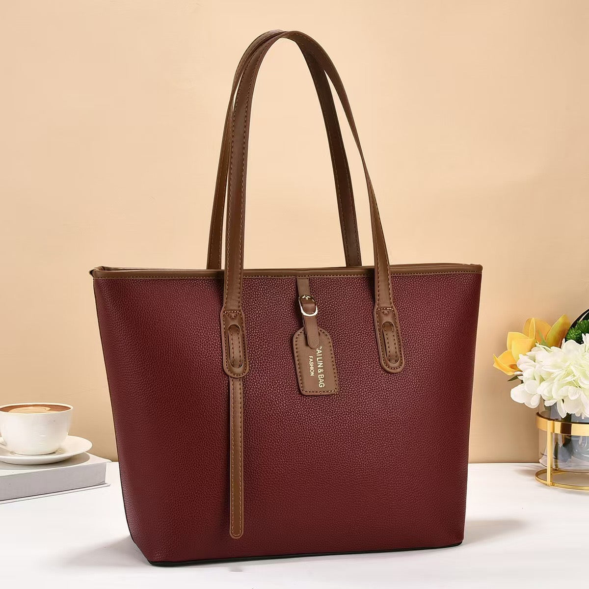 New Minimalist Large-Capacity Tote Bag – Solid-Colour Everyday Handbag for Women