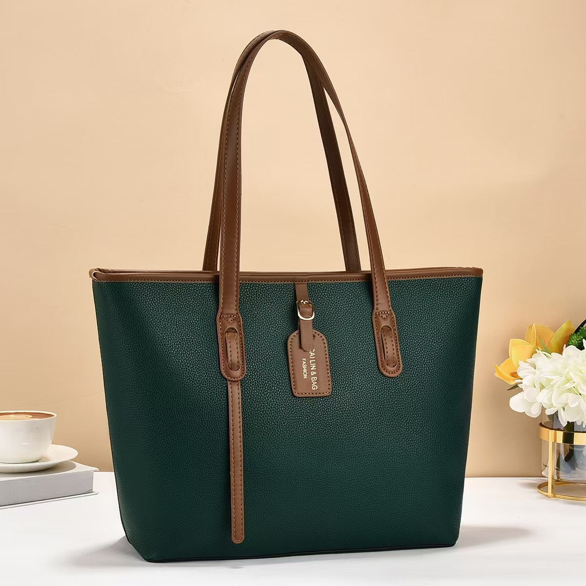 New Minimalist Large-Capacity Tote Bag – Solid-Colour Everyday Handbag for Women