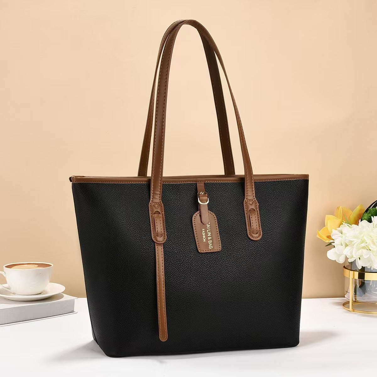 New Minimalist Large-Capacity Tote Bag – Solid-Colour Everyday Handbag for Women