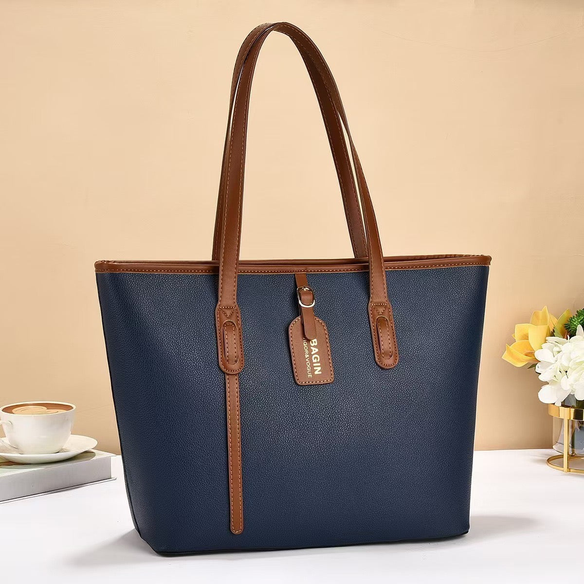 New Minimalist Large-Capacity Tote Bag – Solid-Colour Everyday Handbag for Women