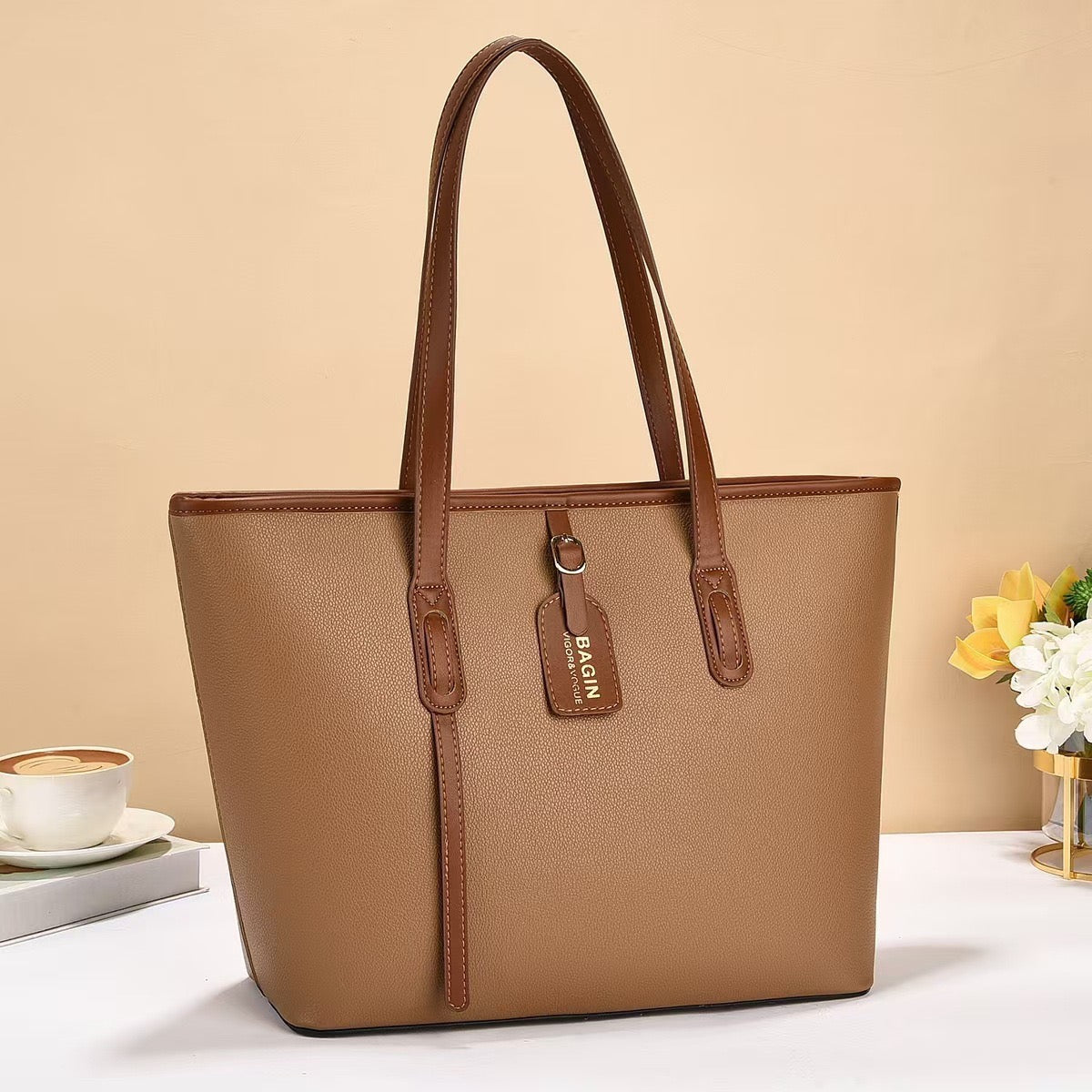 New Minimalist Large-Capacity Tote Bag – Solid-Colour Everyday Handbag for Women